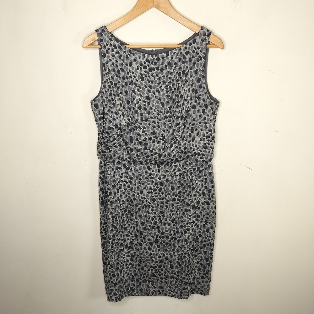 Ann Taylor Silk Dress Spotted Animal‎ Print Sleeveless